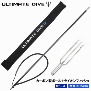 Ultimate Dive 銛 セット ワンピース カーボンファイバー 105cm 3又 ライオンフィッシュ | 手銛 スピアフィッシング ヤス 魚 突き モリ