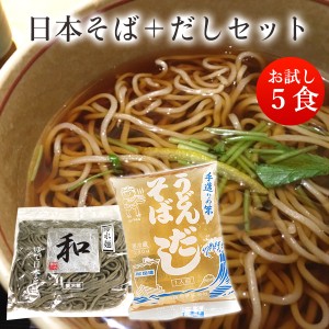 日本そば＋そばスープ 【 お試しセット5人前セット 】 関西麺業