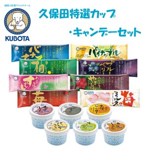 久保田特選カップ・キャンデーセット　久保田食品 アイス ギフト セット 苺とミルク いちご やまもも すもも 柚子 パイナップル バナナ 