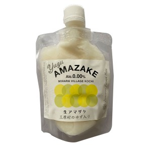 どぶろく農家が作った生あまざけ ゆず味 150ｇ×15本セット（パウチタイプ）／土佐三原どぶろく合同会社 クール便 砂糖不使用 無添加 甘