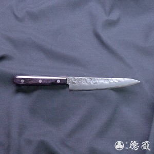 ステンレス ペティナイフ　135mm/両刃/銀紙3号/積層材(紫)/日本製/徳蔵刃物・TOKUZO KNIVES・JAPAN・Kitchen Knives・包丁