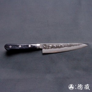 ステンレスペティナイフ　135mm/両刃/銀紙3号/積層材(黒色)/日本製/徳蔵刃物・TOKUZO KNIVES・JAPAN・Kitchen Knives・包丁