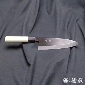 青二　出刃包丁　朴八角柄　180mm/片刃/青紙2号/朴/日本製/徳蔵刃物・TOKUZO KNIVES・JAPAN・Kitchen Knives・包丁