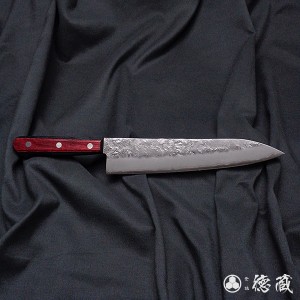 ステンレス牛刀　210mm/両刃/銀紙3号/積層材・赤色/日本製/徳蔵刃物・TOKUZO KNIVES・JAPAN・Kitchen Knives・包丁