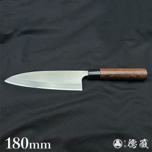 ステンレス左片刃厚出刃包丁　180mm/片刃/AUS8/ブビンガ/日本製/徳蔵刃物・TOKUZO KNIVES・JAPAN・Kitchen Knives・包丁