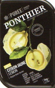 冷凍　フランス産　高級レモン（シトロン）　ピューレ　1ｋｇ　100％　無糖　ポンティエ社