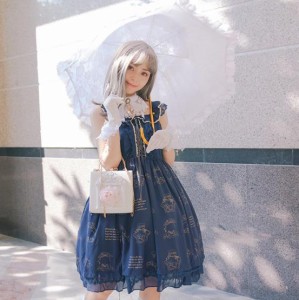 新作日系　ゴスロリ　JSKワンピース ドレス ロリィタ OP長袖 膝丈 Lolita ロリータ コスプレ コスプレ ャンパースカート　お姫様ドレス　