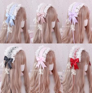 ヘッドドレス ロリータ  超かわいい  蝶リボンカチューシャ リボン Cosplay lolita日系コスプ道具チューシャヘアピンレースりぼんイベン