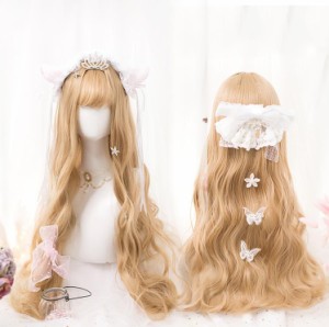 丸顔Lo姫様アニメコスプレウィッグ フルウィッグ カールウェーブ ロングウィッグ  高級耐熱 クラブ個性少女人形ロリータ/ エレガント日常