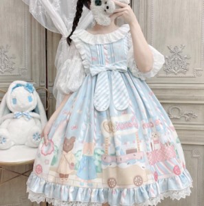 2022サスペンダースカートJSK仙气花嫁春夏ワンカラーゴスロリワンピース ロリィタ OP Lolita ロリータ コスプレ ウェディングドレス日常