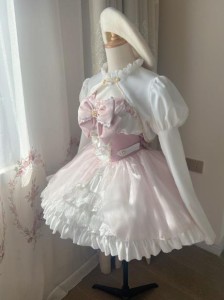 白仙气花嫁春夏ワンカラーゴスロリワンピース ロリィタ 半袖OP Lolita ロリータ コスプレ ウェディングドレス日常服ゴスロリワンピース人