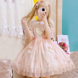 仙气花嫁春夏3色ゴスロリワンピース ロリィタ 半袖OP Lolita ロリータ コスプレ ウェディングドレス日常服ゴスロリワンピース人形師 レデ