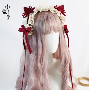 ドレス少女ロリータ羊耳超かわいいカチューシャCosplay lolita日系コスプ道具チューシャヘアピンレース耳オオカミ 偽耳コスプレアニマル