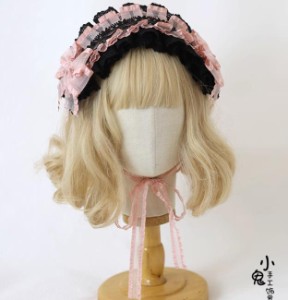 超かわいいカチューシャリボンヘッドドレス リボン髪飾りロリータCosplay lolita日系コスプ道具チューシャフトヘアピンレースりぼん KCゴ