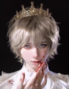 【男性ウィッグ】Lo姫様アニメコスプレウィッグ フルウィッグ カールウェーブ ショートヘア 高級耐熱 クラブ個性人形ロリータ/ エレガン