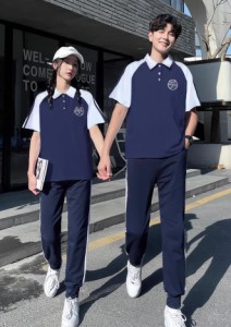 韓国風スポーツ風Tシャツ小学生半袖シャツJK制服 中学生演奏ユニフォーム日系夏スーツカレッジ風フェイクツーピース小学校高校卒業写真制