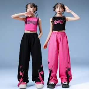 女の子用キッズダンス 衣装 かっこいい ジャズ ヒップホップ 演出服 ダンス衣装シャツ hiphop jazz 個性 ダンス ステージ衣装 2点ヒップ