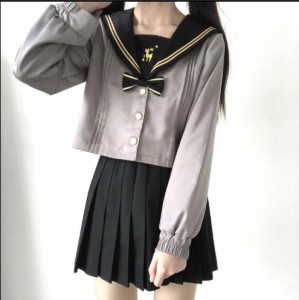 秋冬コスプセーラー服長袖JK制服コスプレセーラー襟セーラー服制服ミニスカート学院海軍風ロリータハロウィン セットアップ鹿