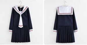 春秋コスプセーラー服長袖可愛い正統JK制服コスプレセーラー襟セーラー服制服ミニスカート学院海軍風ロリータハロウィン セットアップ