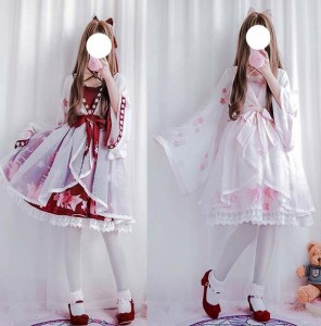 秋冬日系　ゴスロリワンピース ドレス ロリィタ  OP長袖 膝丈 Lolita ロリータファッション コスプレ コスプレ 日常洋服　金魚姫