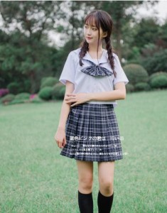 日系セーラー服/半袖団体服/女子学生学園制服/JK制服//プリーツミニスカート/演出服/アイドルコスチューム/COS/学院風/2点セットアップ