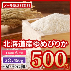 ポイント消化 北海道産 ゆめぴりか 450g 令和5年産 500円ポッキリ 米 お試し お米 送料無料 食べきり3合パック ※メール便のため日時指定