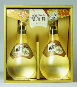 送料無料 大吟醸 特製ゴールド賀茂鶴 720ml×2本 化粧箱入 純金箔入  GK-B2 ギフト 贈り物 清酒 日本酒