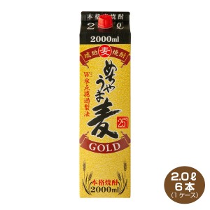 全国送料無料 本格麦焼酎 めちゃうま麦ゴールド 25度 2Lパック×6本 1ケース 鷹正宗酒造 2000ml むぎ焼酎