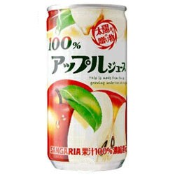 送料無料／サンガリア 100％アップルジュース 190g×30缶