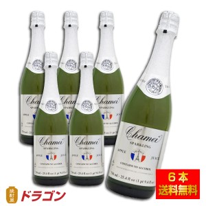 送料無料 シャメイ ノンアルコールスパークリング アップルジュース 750ml×6本