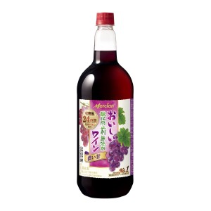 送料無料 おいしい酸化防止剤 無添加赤ワイン ジューシー赤ワイン ペットボトル 1500ml×6本 日本 メルシャン