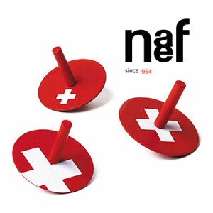 Naef ネフ社 スイス・コマ3点セット Swiss Kreisel 〜スイス・Naef（ネフ社）のスイスの国旗デザインの3種類の「スイス・コマ」セットで