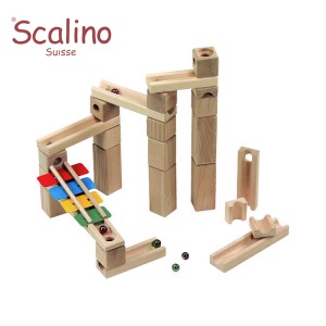 Scalino スカリーノ社 Scalino スカリーノ 鉄琴セット 〜スイス製のピタゴラスイッチのように凝ったコースが作れる組み立て玉の塔「スカ