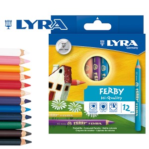 [メール便可] LYRA リラ社 FERBY ファルビー 色鉛筆 軸カラー 12色セット 〜ドイツ・LYRA（リラ社）の人間工学から考えられた色鉛筆。