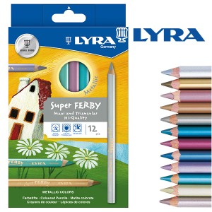 [メール便可] LYRA リラ社 Super FERBY スーパーファルビー 色鉛筆 軸カラー メタリック12色セット 〜ドイツ・リラ社の人間工学