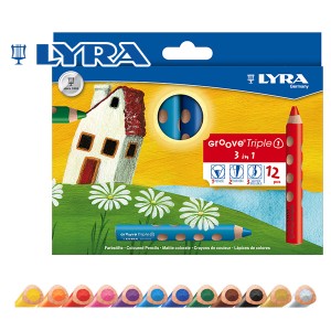 [メール便可] LYRA リラ社 Groove グルーヴトリプルワン 色鉛筆 12色セット 〜ドイツ・LYRA（リラ社）の人間工学から考えられた色鉛筆。
