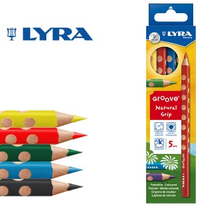 [メール便可] LYRA リラ社 Groove グルーヴ 色鉛筆 5色セット 〜ドイツ・LYRA（リラ社）の人間工学