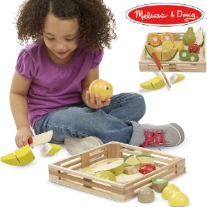 Melissa & Doug メリッサ＆ダグ カッティングフルーツセット ~ ３歳、4歳の男の子、女の子のお誕生日プレゼントやクリスマスプレゼント。