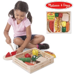 Melissa & Doug メリッサ＆ダグ カッティングフードセット 木製ままごと ~ ３歳、4歳のお誕生日プレゼントやクリスマスプレゼント。