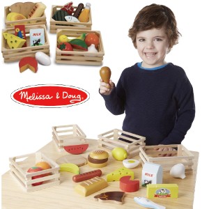 Melissa & Doug メリッサ＆ダグ カッティングフードセット 木製ままごと ~ ３歳、4歳のお誕生日プレゼントやクリスマスプレゼント。