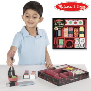 Melissa & Doug メリッサ＆ダグ 木製 すしセット 木のおままごと ~ ３歳、4歳のお誕生日やクリスマスプレゼント。