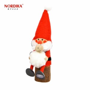 ノルディカニッセ 白羊を抱えるサンタ NRD120483 木製 人形 デンマーク クリスマス プレゼント ギフト 飾り 窓 子供 大人 おもちゃ 北欧 