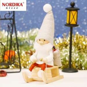 ノルディカニッセ そりに乗るサンタ サイレントナイト NRD120646 木製 人形 デンマーク クリスマス プレゼント ギフト 飾り 窓 子供 大人