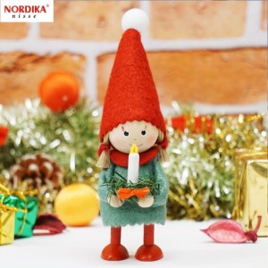 ノルディカニッセ キャンドルを持った女の子 Joy to the world NRD120759 木製 人形 デンマーク クリスマス プレゼント ギフト 飾り 窓 