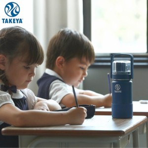 タケヤ 水筒 キッズ 子供 0.4L 直飲み フラスク GoCup 保冷 ワンタッチ ステンレスボトル  コップ付き おしゃれ