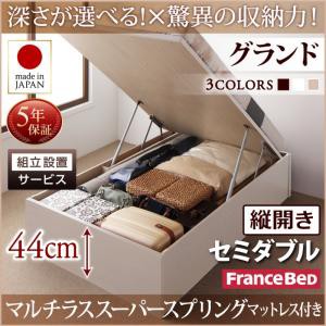 ベッド セミダブル 国産跳ね上げ収納ベッド リグレス 組立設置付 セミダブルベッド 送料無料