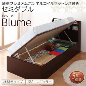 ベッド セミダブル 開閉・深さが選べるガス圧式跳ね上げ収納ベッド ブルーメ お客様組立 セミダブルベッド 送料無料