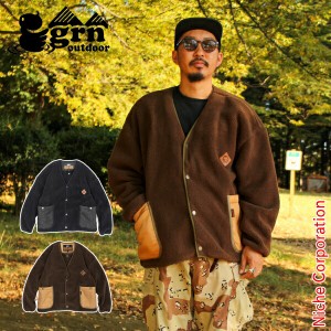 ジーアールエヌ ( grn outdoor ) HIASOBI リラックス ベア カーディガン [ GO2238Q ] 火遊び アウトドア 服 キャンプ ウェア トップス 焚