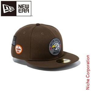 ニューエラ 59FIFTY ミリタリー ワッペン オールオーバー ウォルナッツ NEW ERA [ 13059391 ] アウトドア キャップ キャンプ 帽子 ウェア