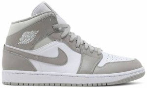  バスケットシューズ バッシュ スニーカー   ジョーダン Jordan Air Jordan 1 Mid Linen Grey